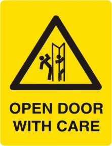 W 274 — WARNING - OPEN DOOR WITH CARE